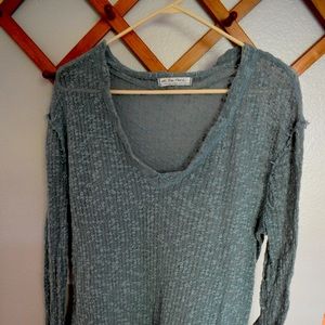 Free People | We the Free | Distressed Knitted Long-sleeve | Size XS